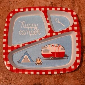 Happy Camper RV Melamine Plastic Kid’s Travel Divided Plate Camping Trip ZAK!